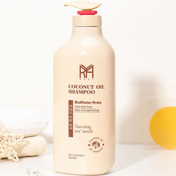 شامپو ضد ریزش مو روغن نارگیل مری قهوه ای اصل کره ای بدون سولفات 1200 میل | COCONUT OIL SHAMPOO Mary Sulfate free Anti Hair loss & Hair Strengthening 1200ML